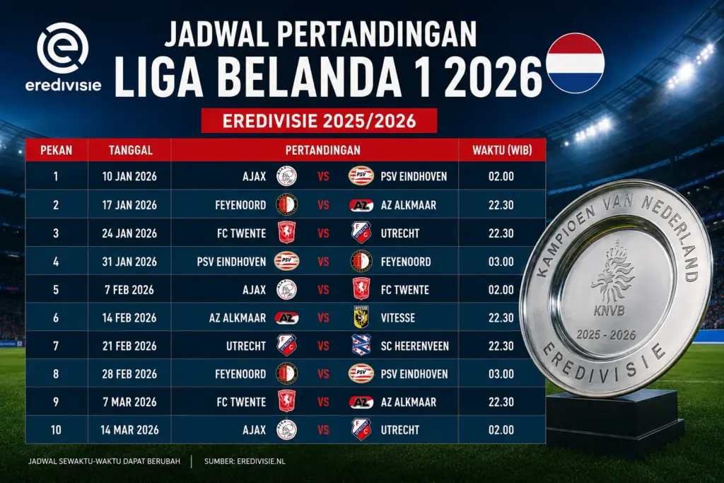 Jadwal Final Liga Belanda 1 2026