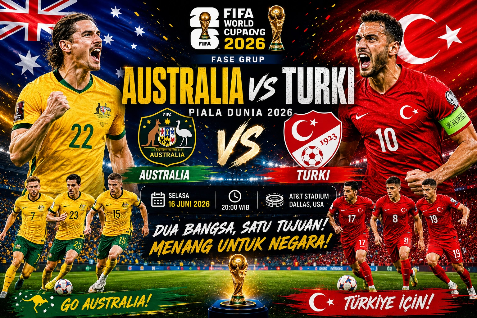 Prediksi Skor Australia vs Turki di Piala Dunia 2026