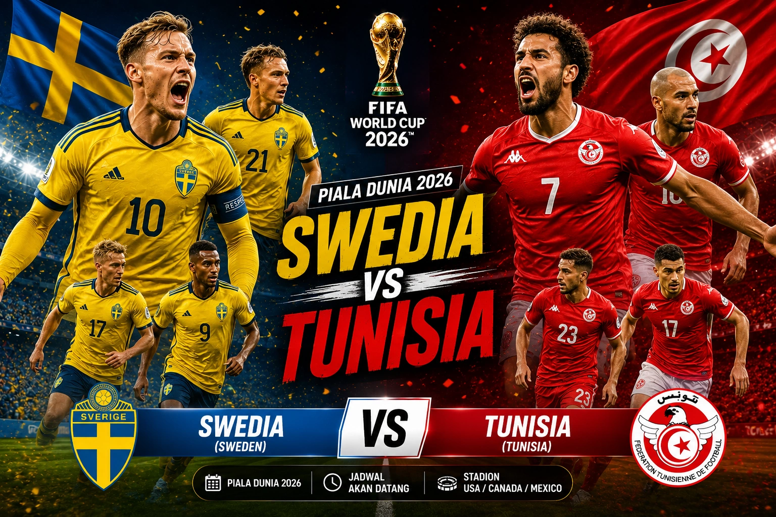 Prediksi Skor Swedia vs Tunisia 2026