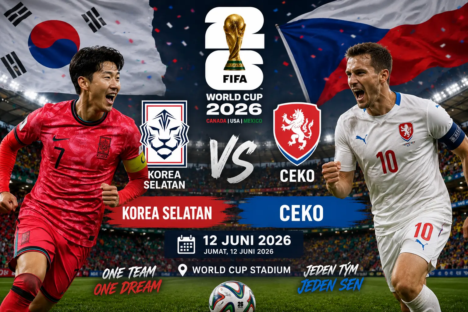 Prediksi skor Korea Selatan vs Ceko Piala Dunia 12 Juni 2026