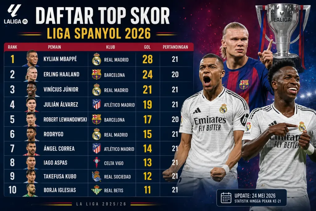top skor liga spanyol