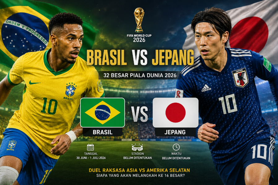 Brasil vs Jepang di 32 Besar Piala Dunia 2026