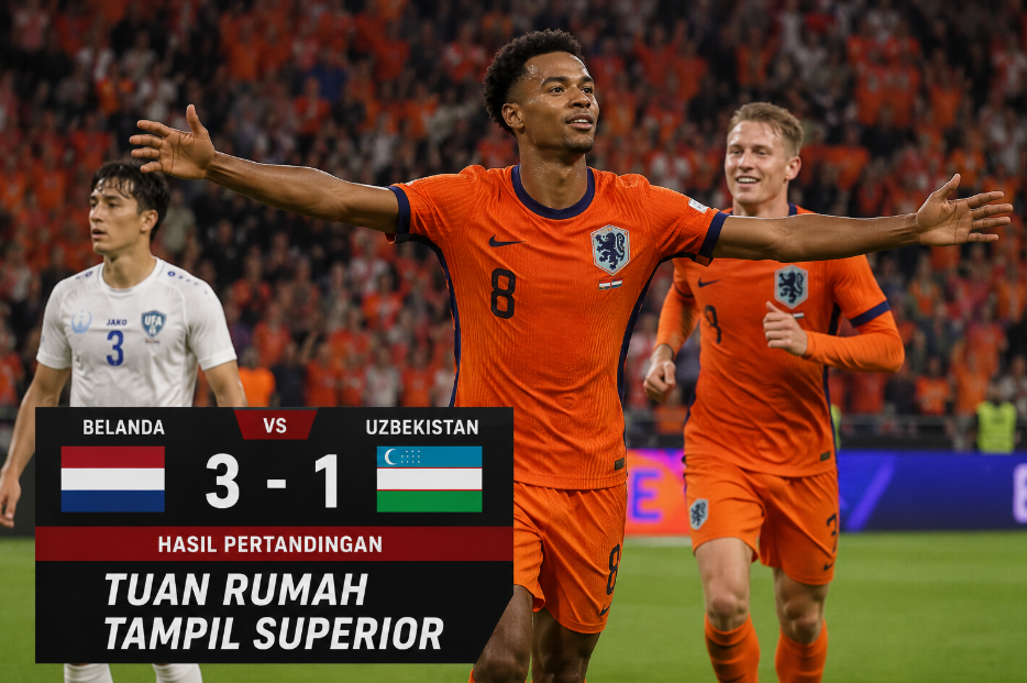 Hasil Pertandingan Belanda vs Uzbekistan: Tuan Rumah Tampil Superior