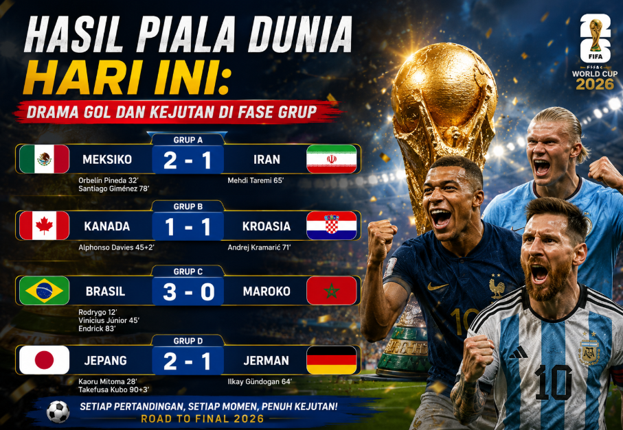 Hasil Piala Dunia Hari Ini: Drama Gol dan Kejutan di Fase Grup