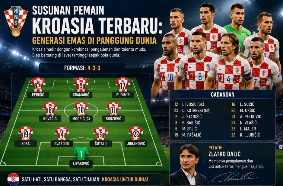 Susunan Pemain Kroasia Terbaru: Generasi Emas di Panggung Dunia