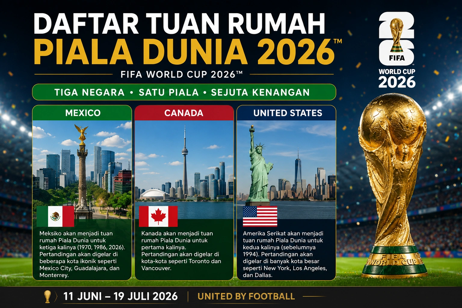 Daftar Tuan Rumah Piala Dunia 2026 dan Fakta Menariknya