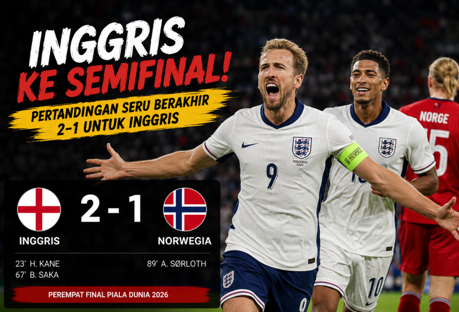 Skor Inggris vs Norwegia: Pertandingan Seru Berakhir 2-1 Untuk Inggris