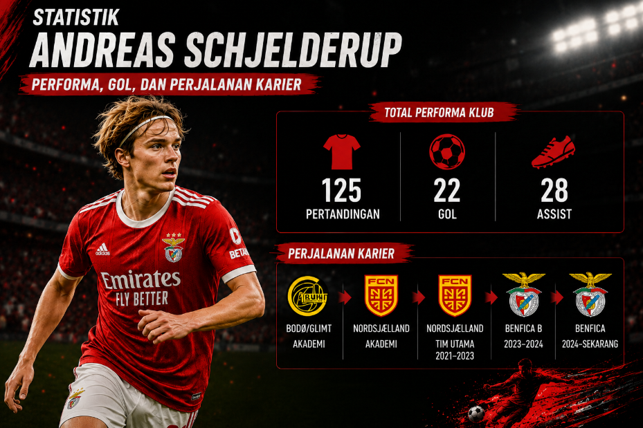 Statistik Andreas Schjelderup: Performa, Gol, dan Perjalanan Karier